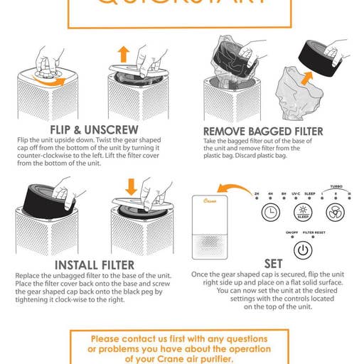 Crane Baby - Wholesale Air Purifier - Air Purifier With HEPA & UVC Light - Up to 250 sq. ft.9