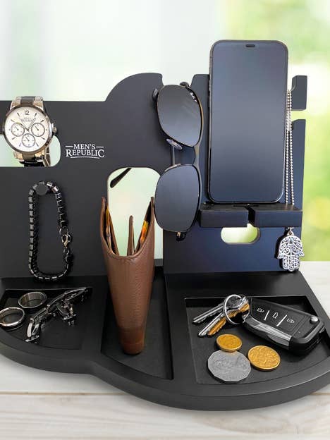 Men's Republic Docking Station and Night Stand - Black for wholesale by Men's Republic