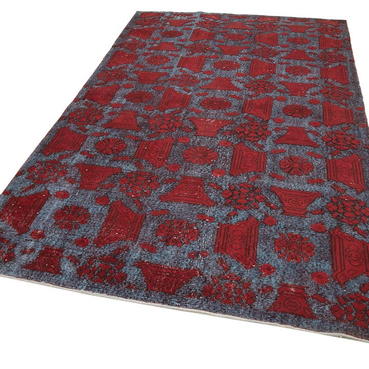RUG N CARPET - Wholesale Area Rug - 6x10 Red Over Dyed Rug - 221302