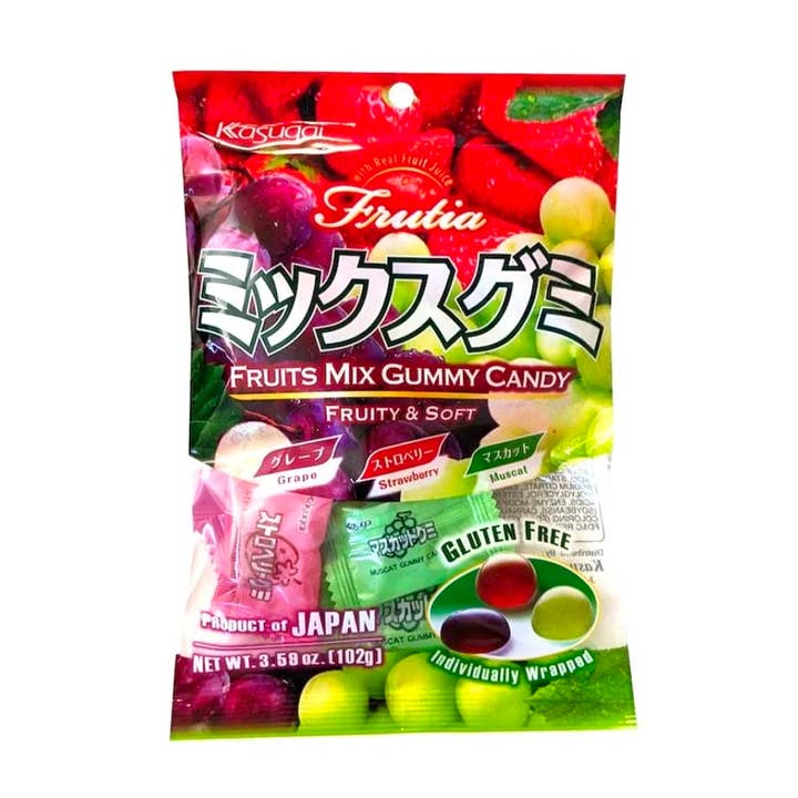 Global Bite Co - Wholesale Gummy - Kasugai Gummy Mix-Strawnerry, Grape, Muscat (Japan)