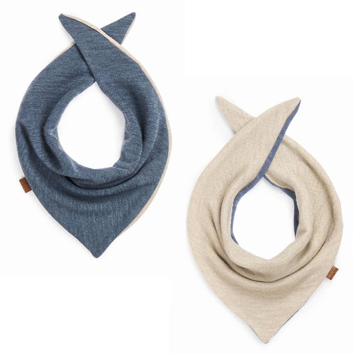 Wendeschal aus Merinowolle - Jeans-Beige für den Großhandel von MAYLILY