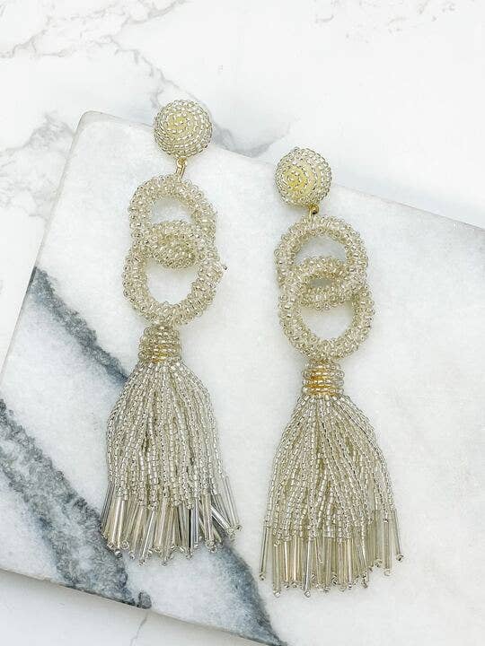 Prep Obsessed Wholesale - Wholesale Tassel Earrings - Seed Bead Linked Tassel Earrings3