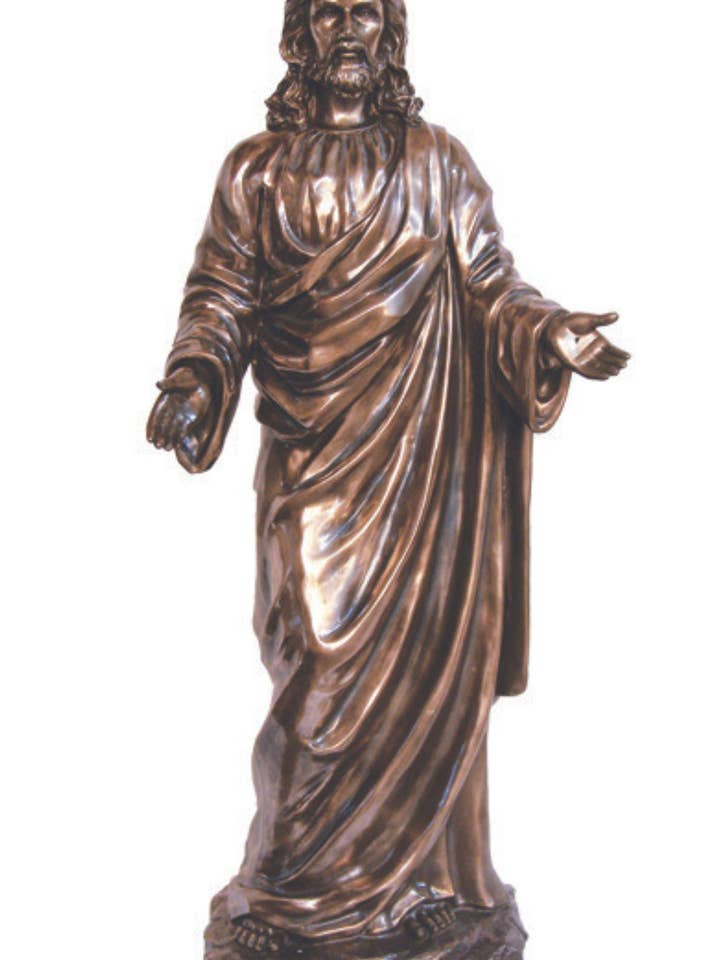 Welcoming Christ Statue in Cold Cast Bronze 42" for wholesale by Goldscheider of Vienna