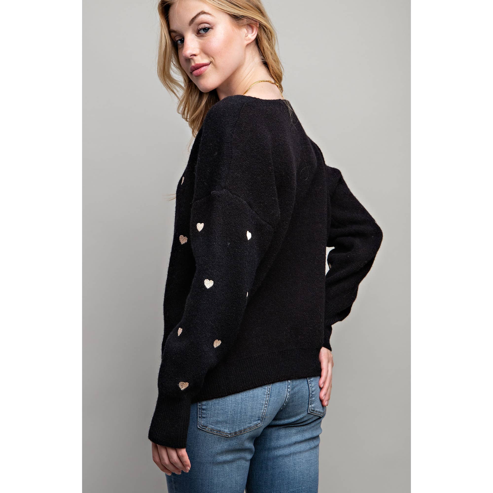 Sweet Generis - Wholesale Knit Sweater - Women's - HEART PATTERN BOXY KNIT PULLOVER SWEATER37