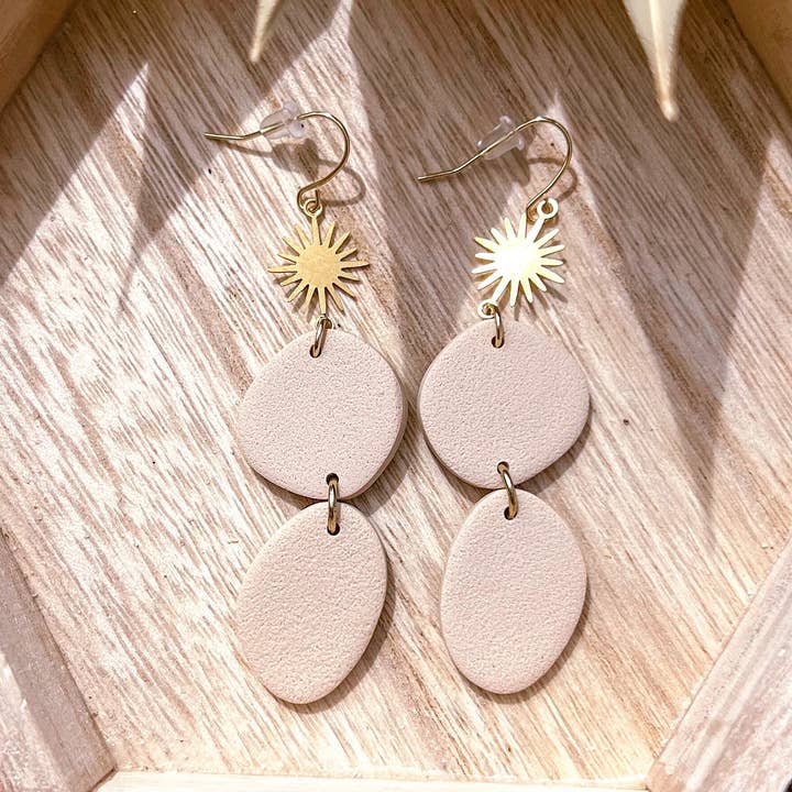 Sunburst Ellipse Earring for wholesale by Harper Moon Clay Art