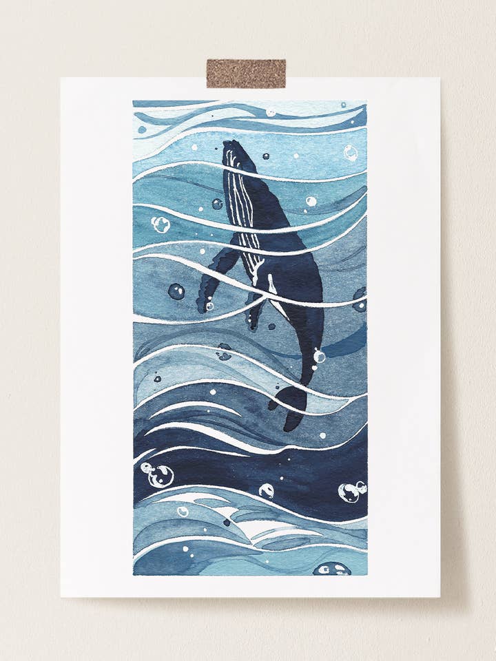 POSTKAART 'Humpback Whale' voor wholesale door °MERAKI°