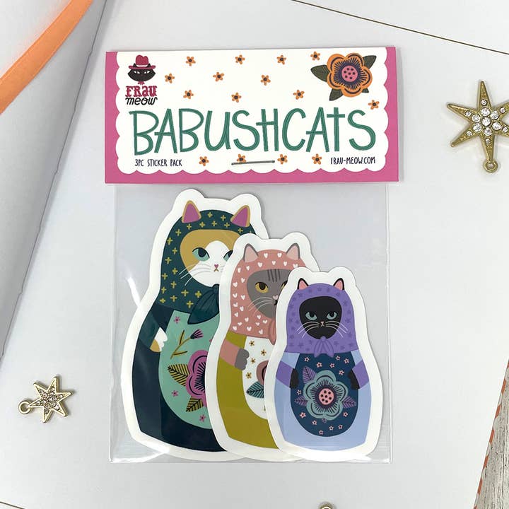 Frau Meow - Wholesale Sticker - Babushcats Sticker Pack0