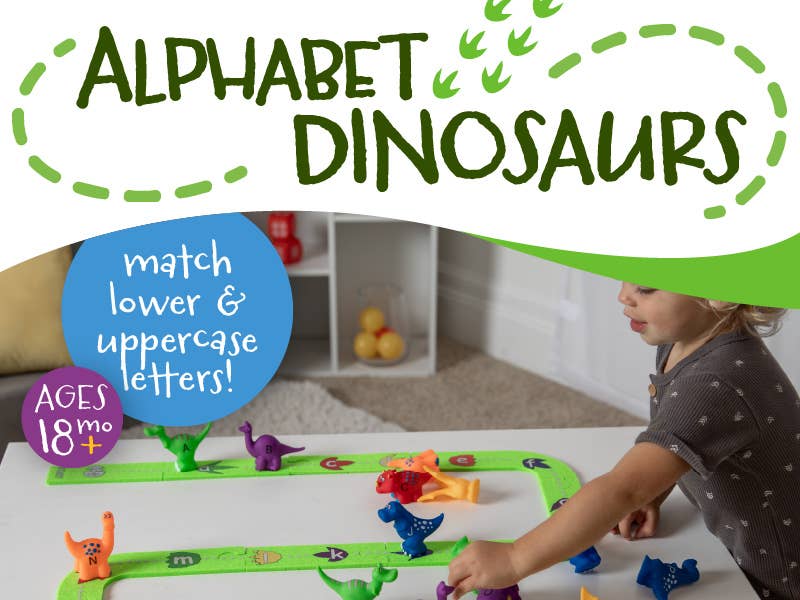 Skoolzy - Vente Lot de jouets – enfant - Jouets Alphabet Dinosaur - Correspondance ABC en majuscules et minuscules1