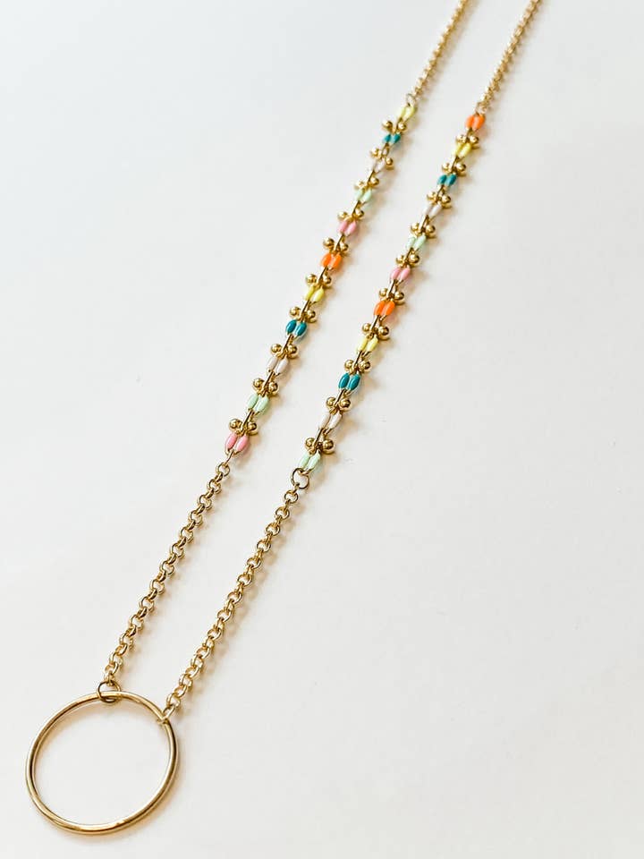 Brit | Neon Pastel | Gold-filled Enamel Chain Link Necklace for wholesale by Aves + Brit | Handmade Midwest Modern Jewelry
