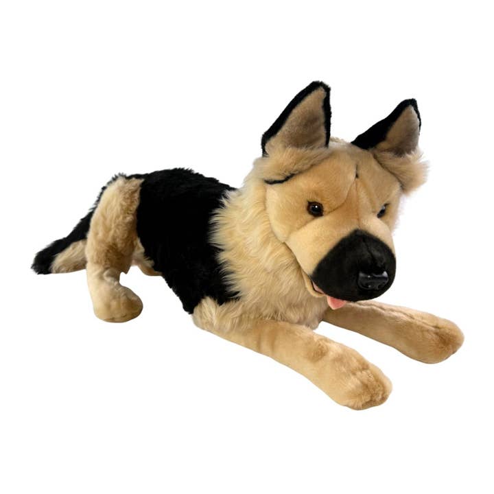Bocchetta Plush Toys - Wholesale Stuffed/Plush Toy - Kids & Baby - Apollo - German Shepherd with satin pocket - 64cm lying3