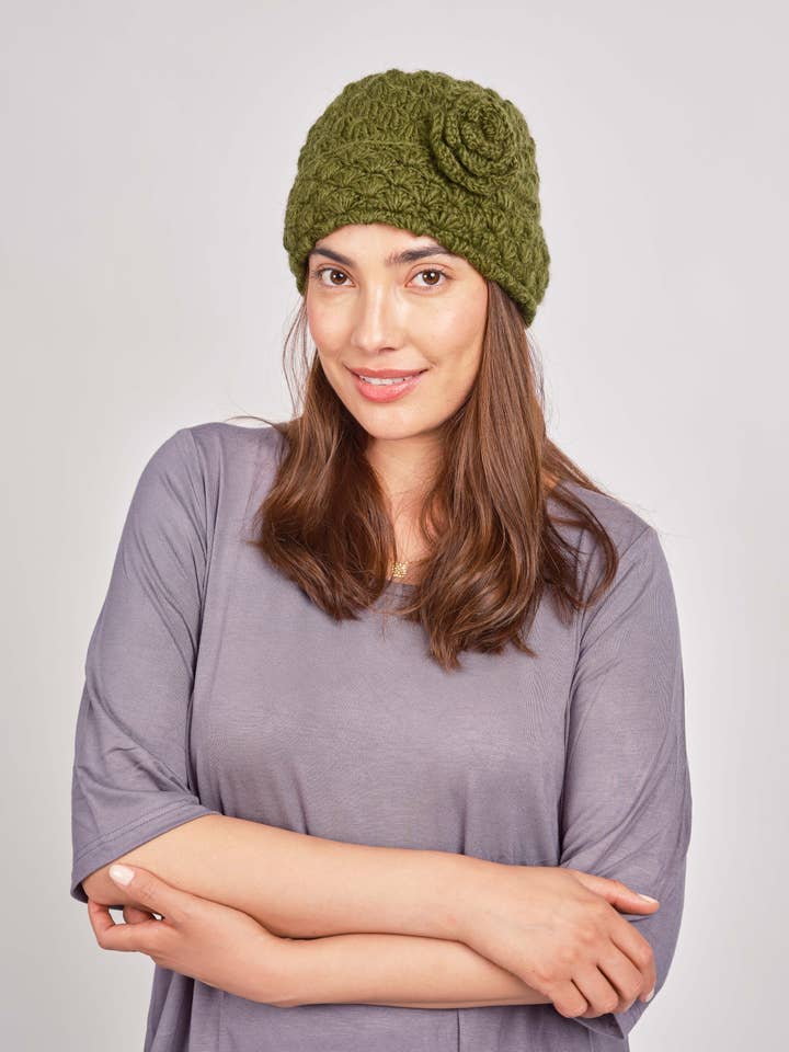 Berretto all'uncinetto rosa: WO901 per la vendita all'ingrosso da parte di Windhorse Trading Inc