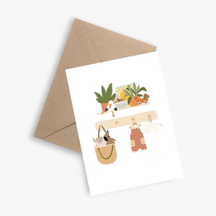 Baby's Shelf - Simple Card for Baby - Birth for wholesale by LE PAPIER GRAPHIQUE