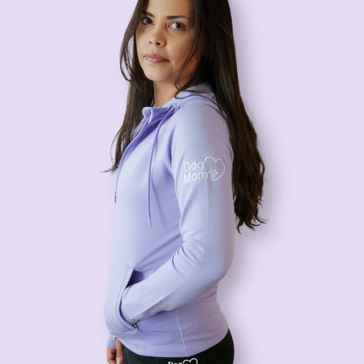 Dog Mom Adventures Full Zip Hooded Jacket - Lilac for wholesale by Zelda & Harley