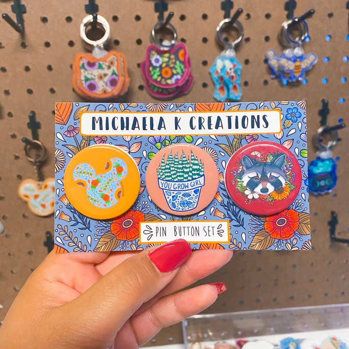 Michaela K Creations - Wholesale Lapel Pin/Button - CHOOSE - Button Pack (3, 6,10,25,50 buttons)1
