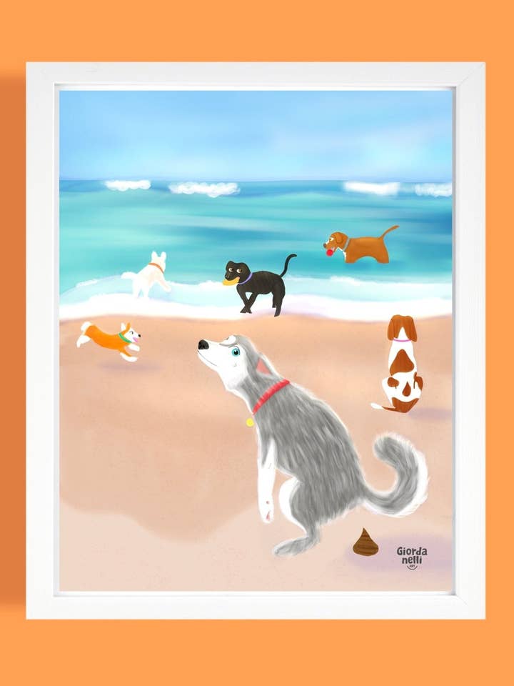 Chicago Dogs - O.G.: Dog Beach for wholesale by Giordanelli Art
