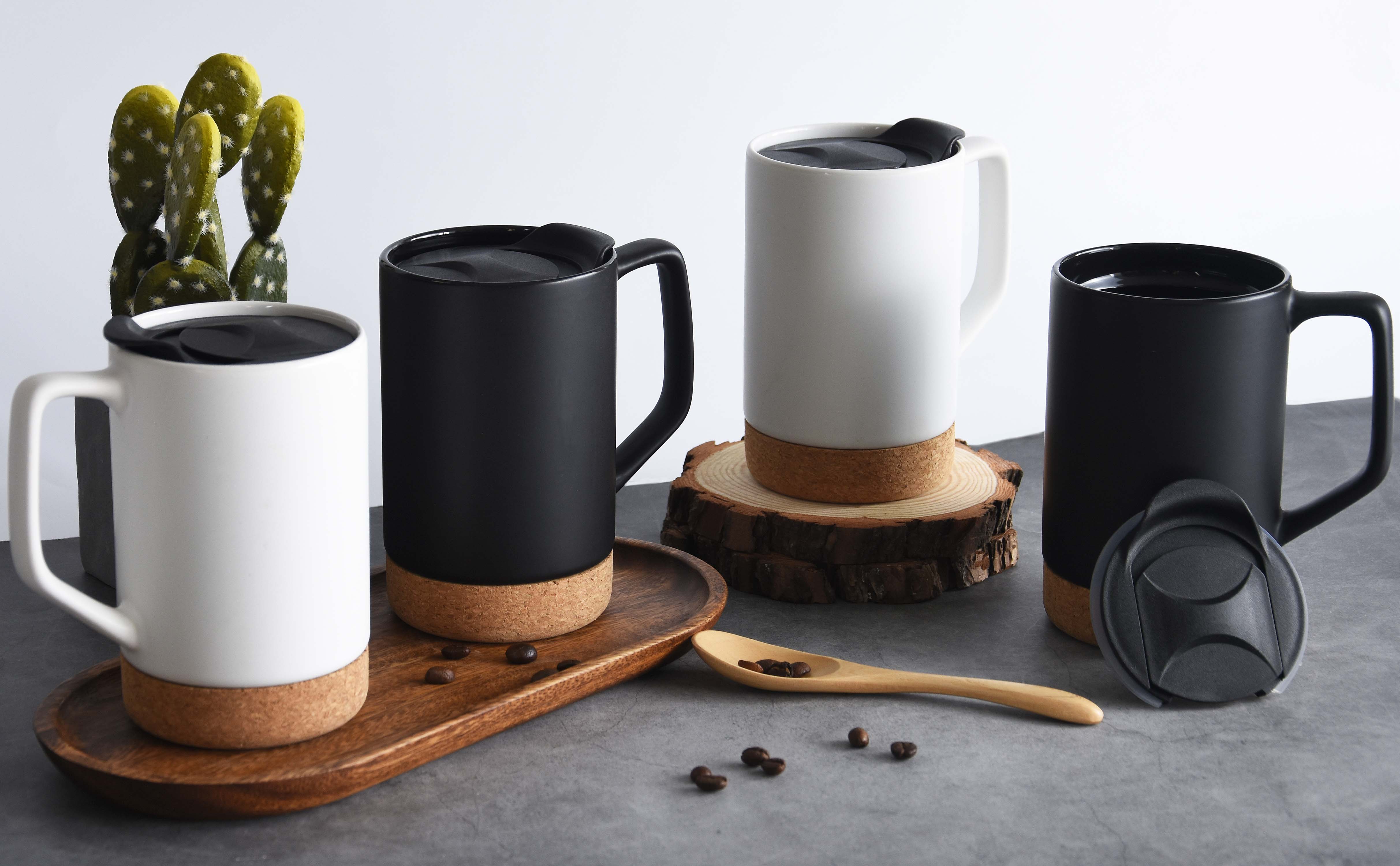 ARTONUSA - Wholesale Coffee Mug - 17 OZ Large Coffee Mugs with lid and Removeable Cork Base9