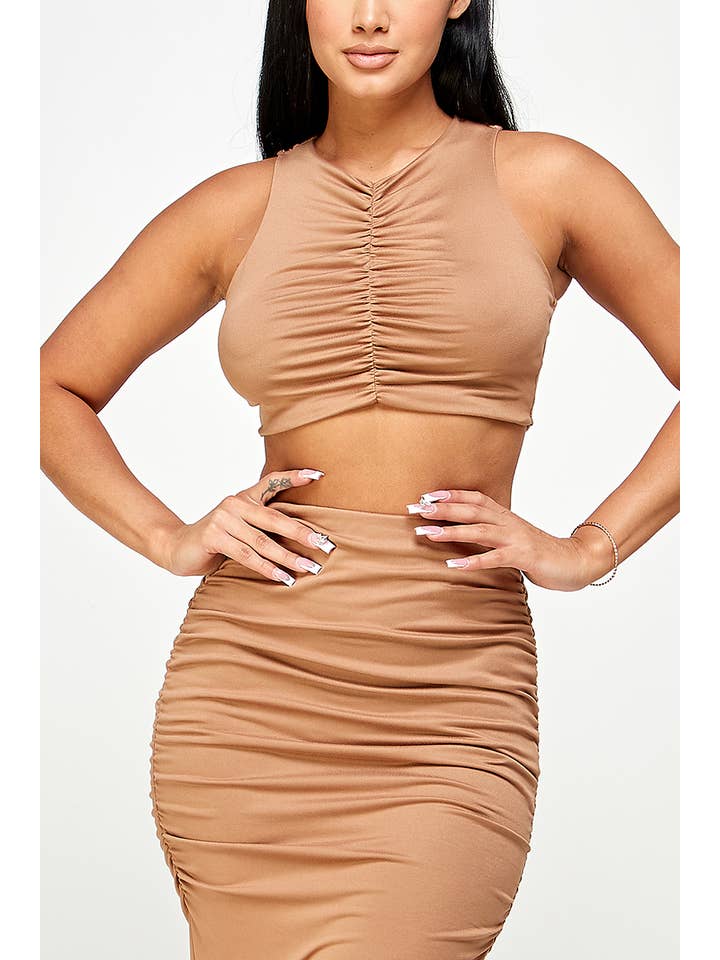 Spring Haze Inc. - Wholesale Hemd- en rokset - Dames - 😍 Crop top en rok met split aan de zijkant 😍