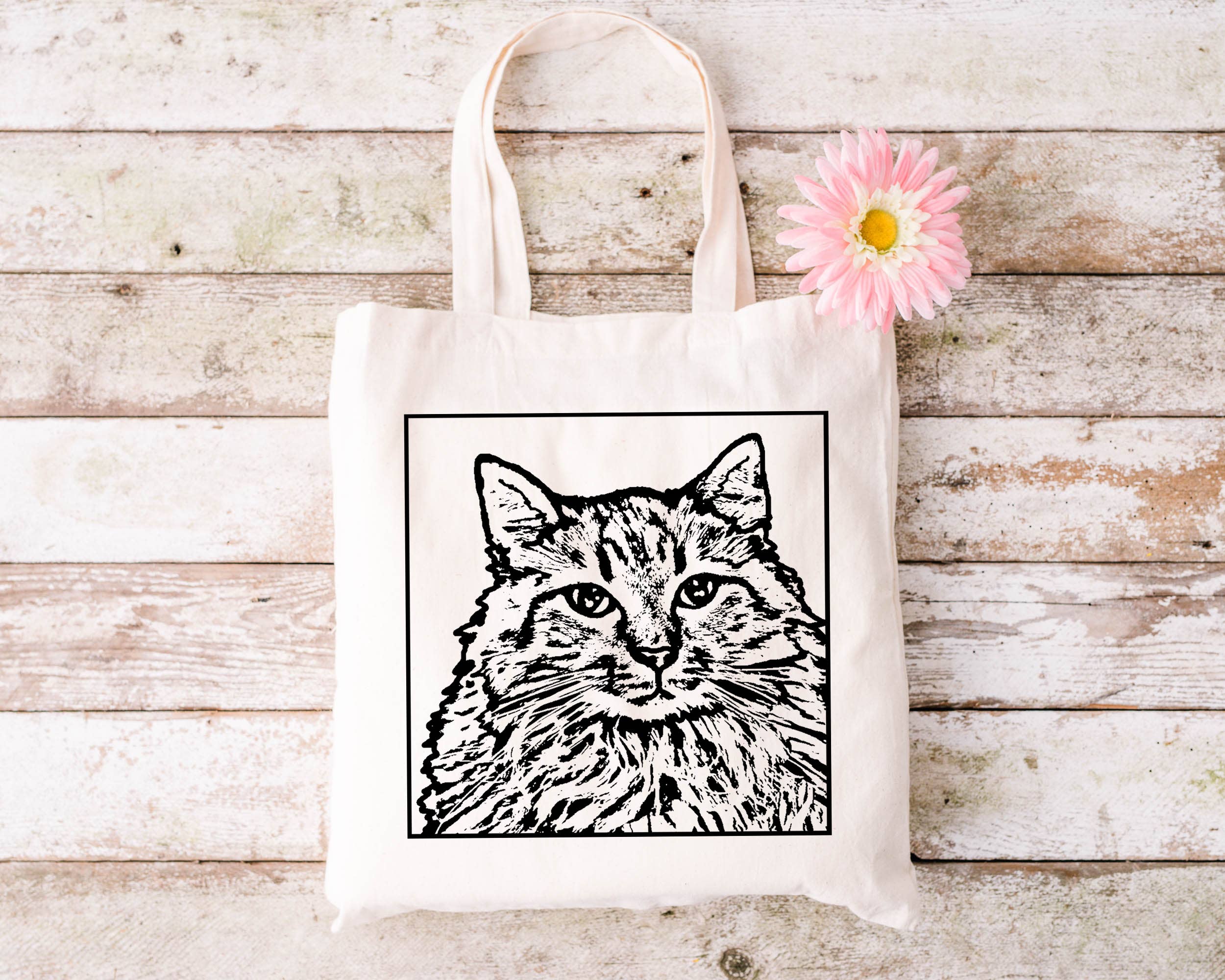 Spicy Kitten Designs - Wholesale Tote Bag - Women's - Melanie the Maine Coon Cat Tote Bag3