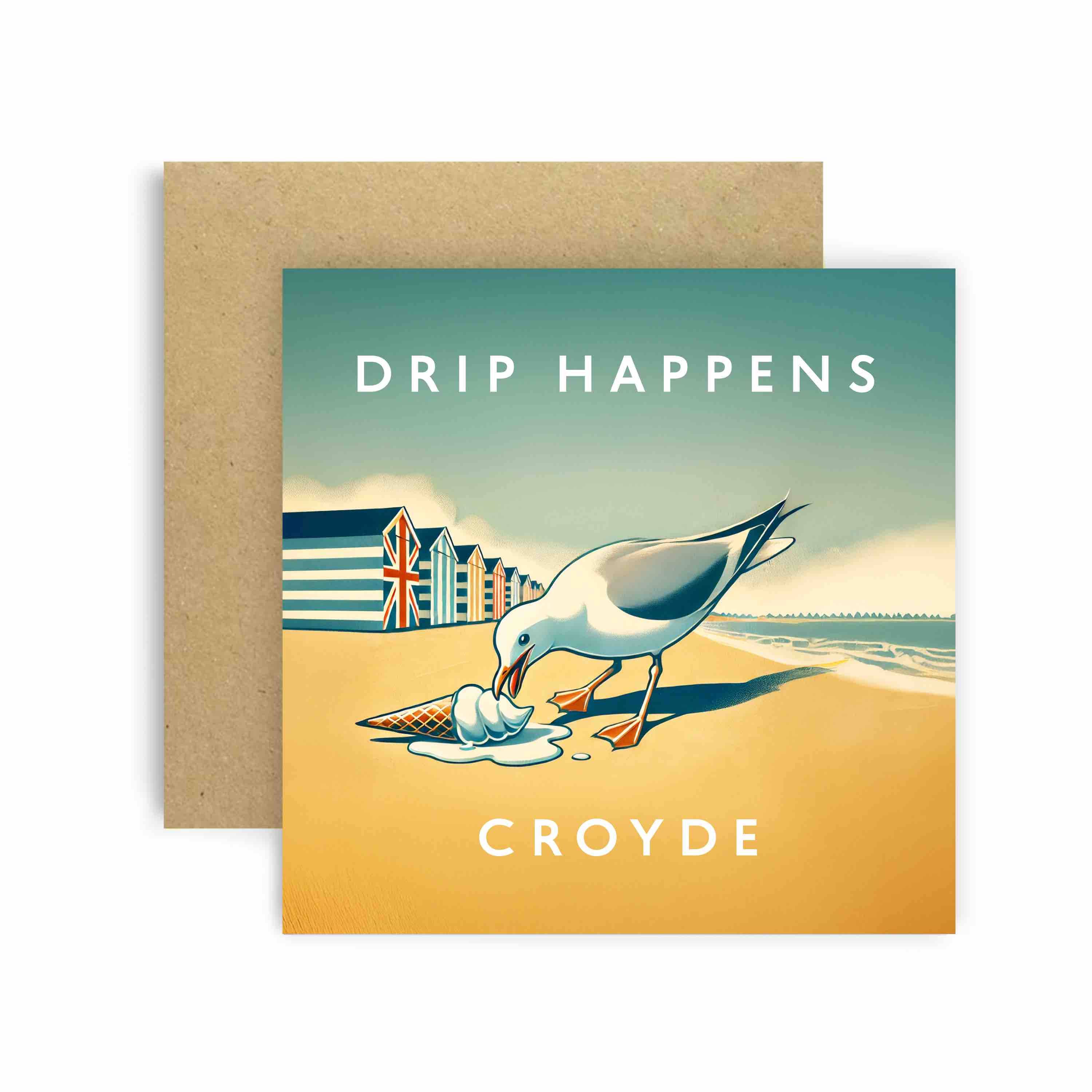 Huxters – wholesale Everyday greeting card – Drip Happens in Croyde Funny Greetings Card