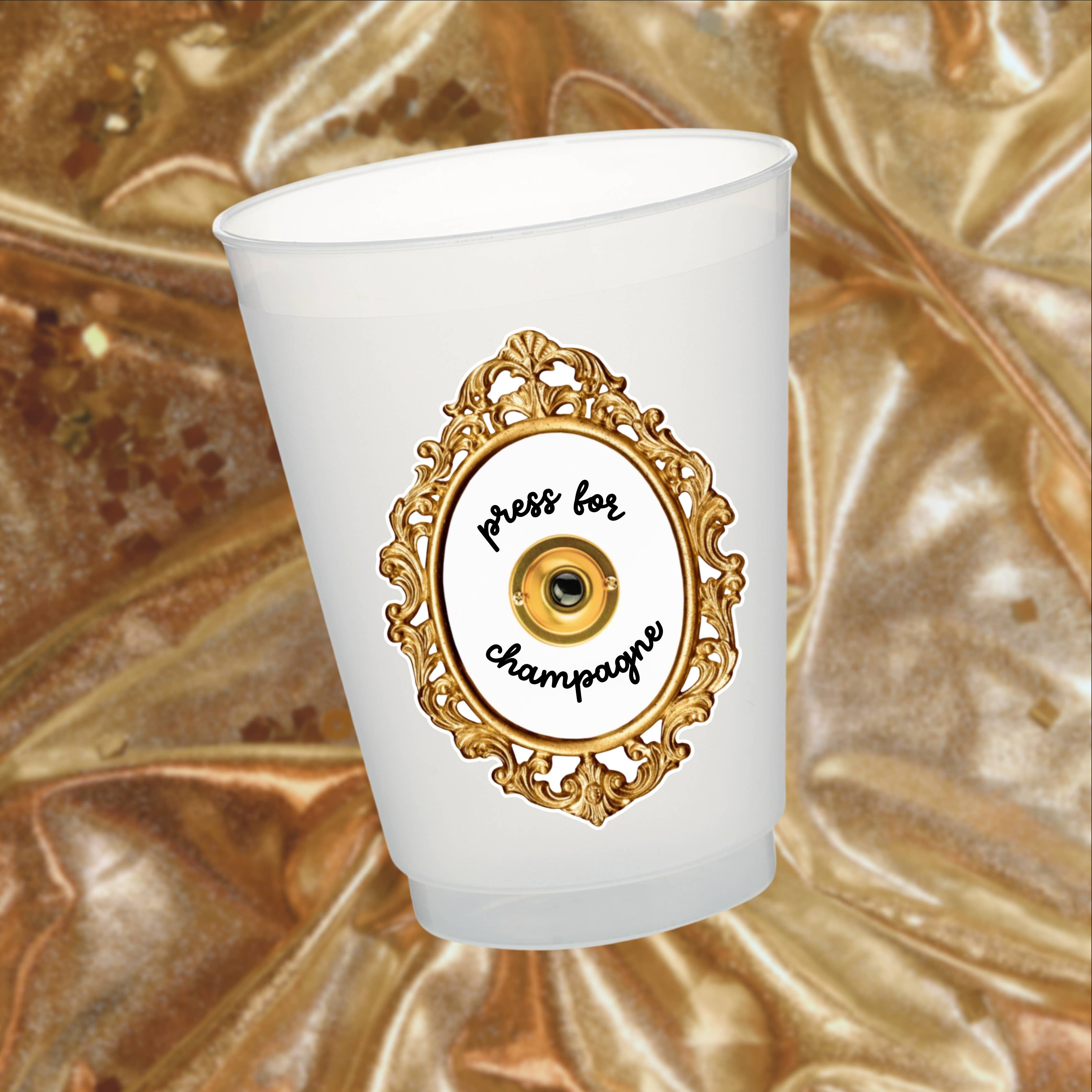 Electric Feels Company - Wholesale Disposable cup - Press for Champagne Frosted Party Cups | 16oz Cup Set of 10