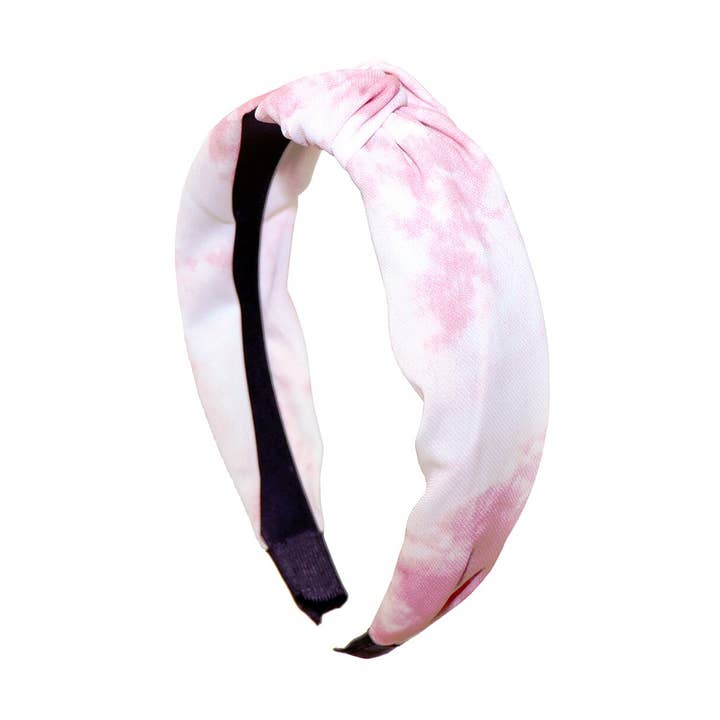 Tie Dye Pattern "C" Shaped Head Band - Pink for wholesale by Selini New York