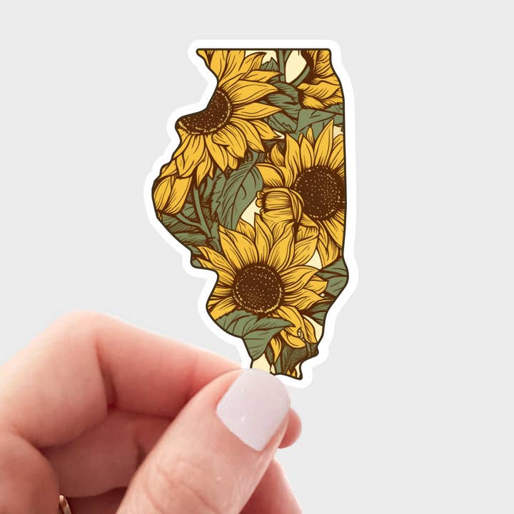 Yarnival - Wholesale Sticker - Illinois Sunflower Sticker - midwest, local, homegrown, IA