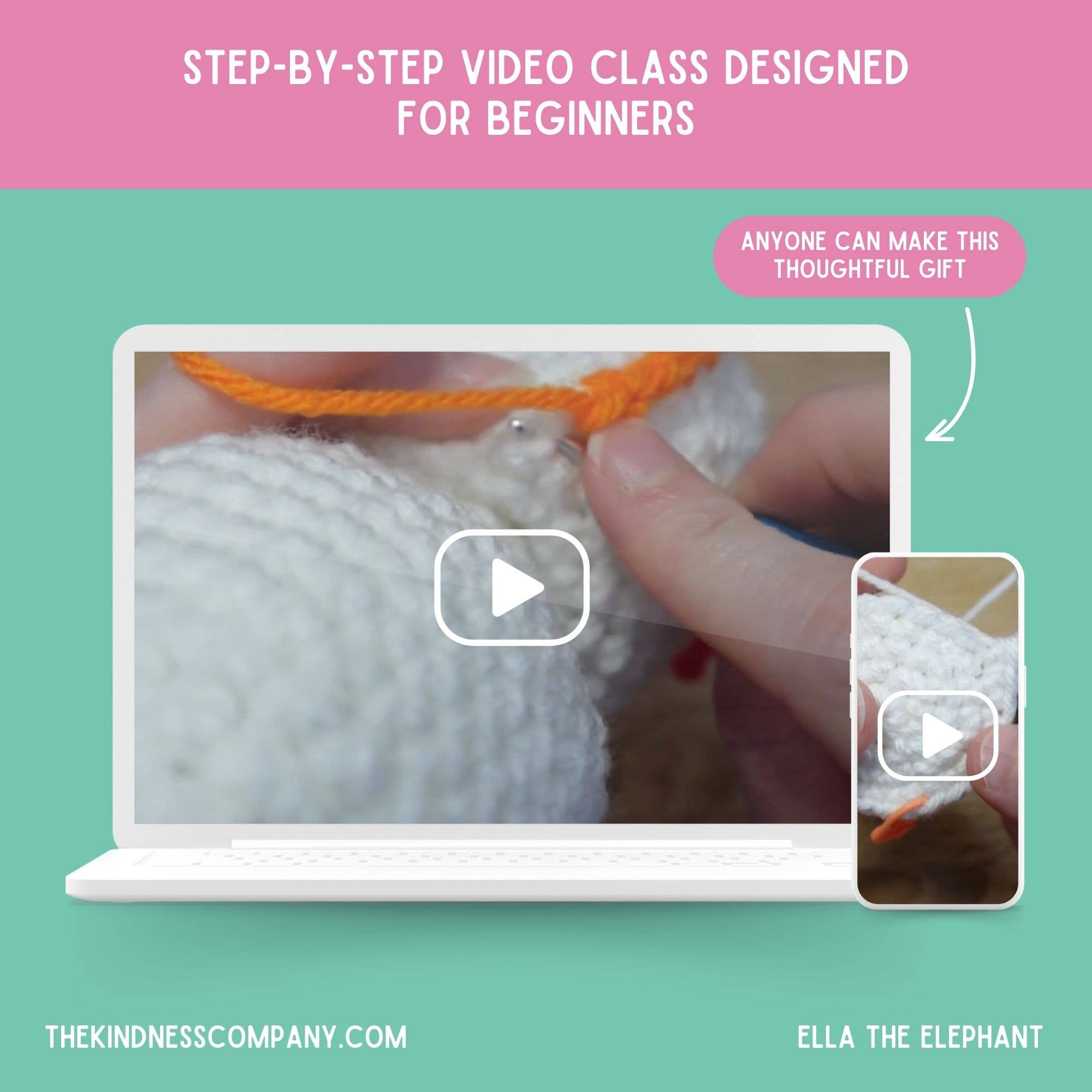 The Kindness Company - Wholesale Love Card - Love Card & Elephant Crochet Pattern7