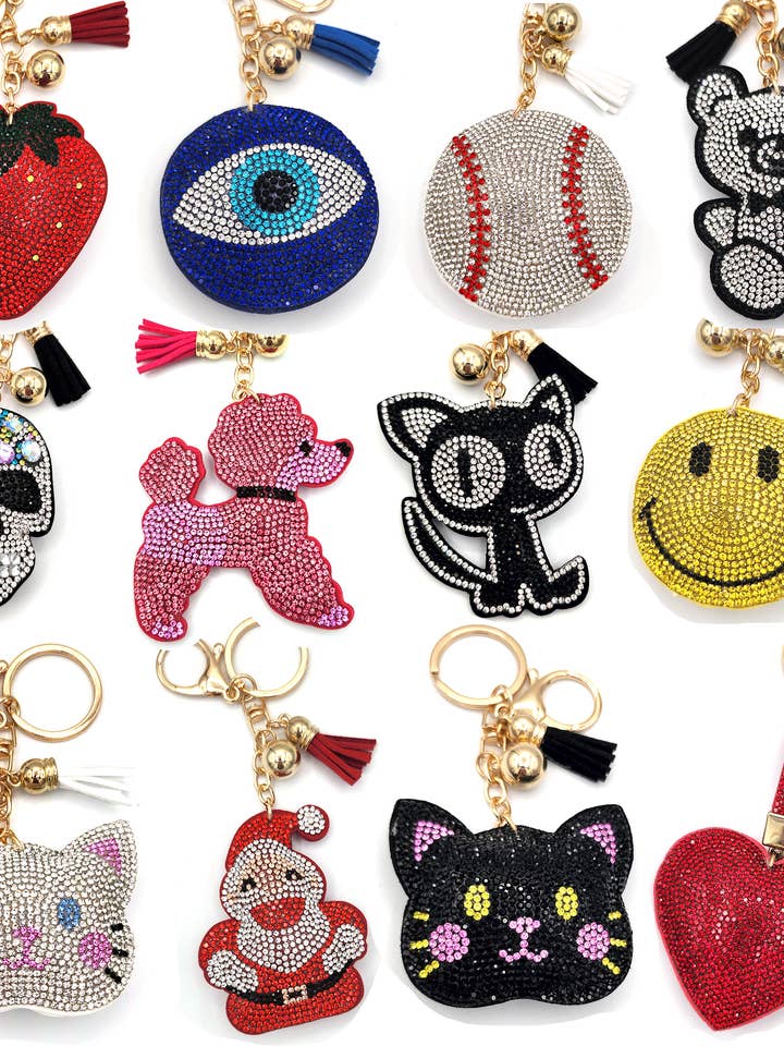 Llavero con pavé de piedras brillantes para venta al por mayor de anbfashion