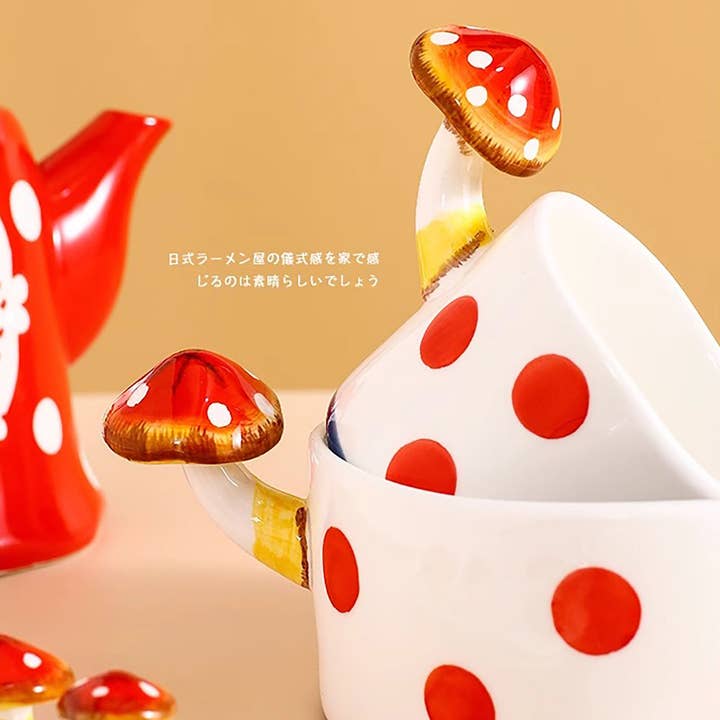 MinoCraft - Wholesale Tea Pot - Ceramic teapot with fairy mushroom pattern3