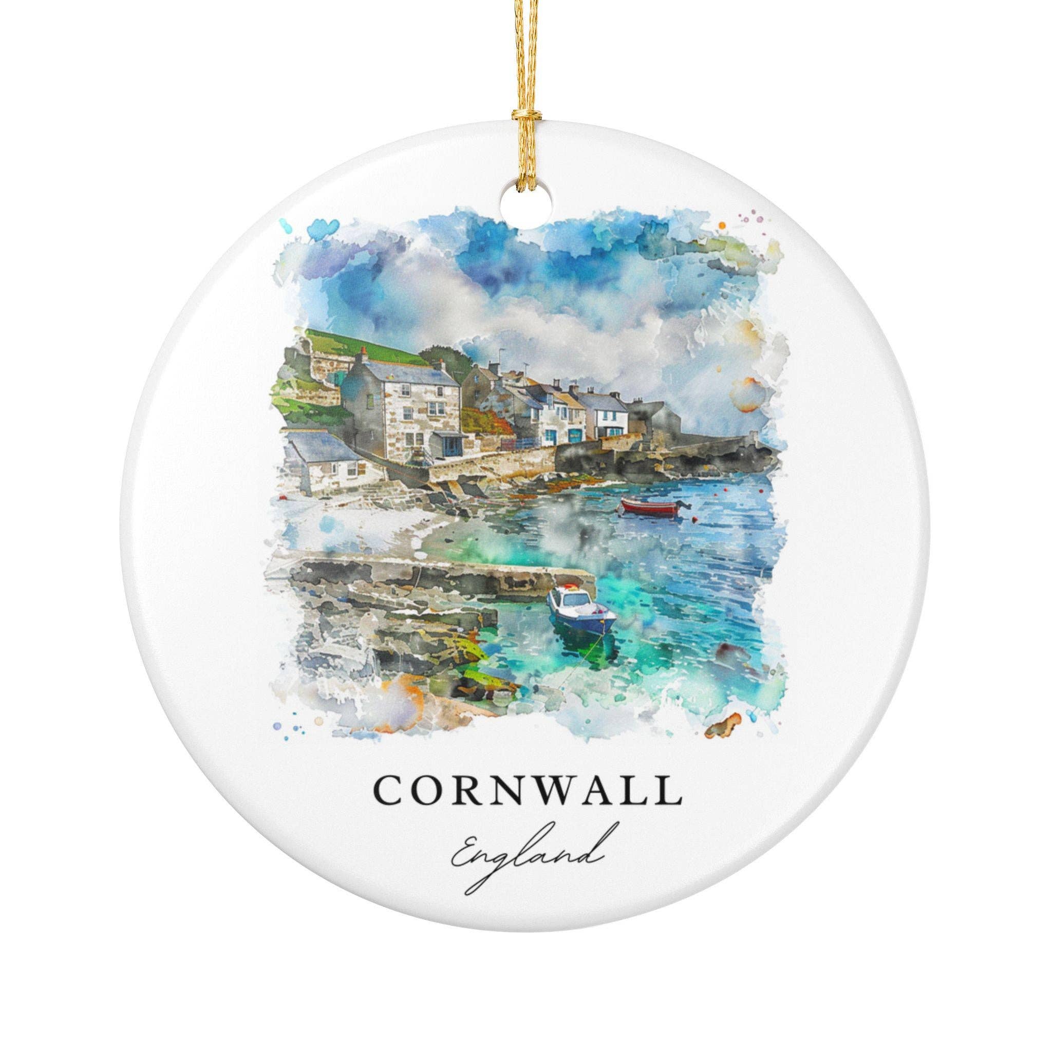 Premium Travel Art - Wholesale Ornament - Cornwall Ornament | Ceramic Material | Gold String