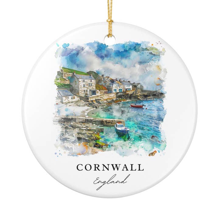 Premium Travel Art - Wholesale Ornament - Cornwall Ornament | Ceramic Material | Gold String0