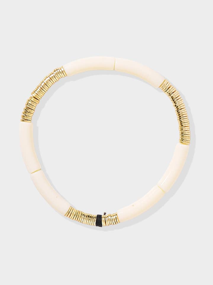 Cream Zo Bracelet 4mm for wholesale by Allie + Bess