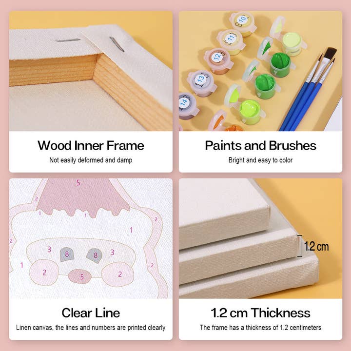 Paint Your Numbers – wholesale DIY craft kit – Holiday Treasures 4 Pack Mini Paint by Numbers Kit9