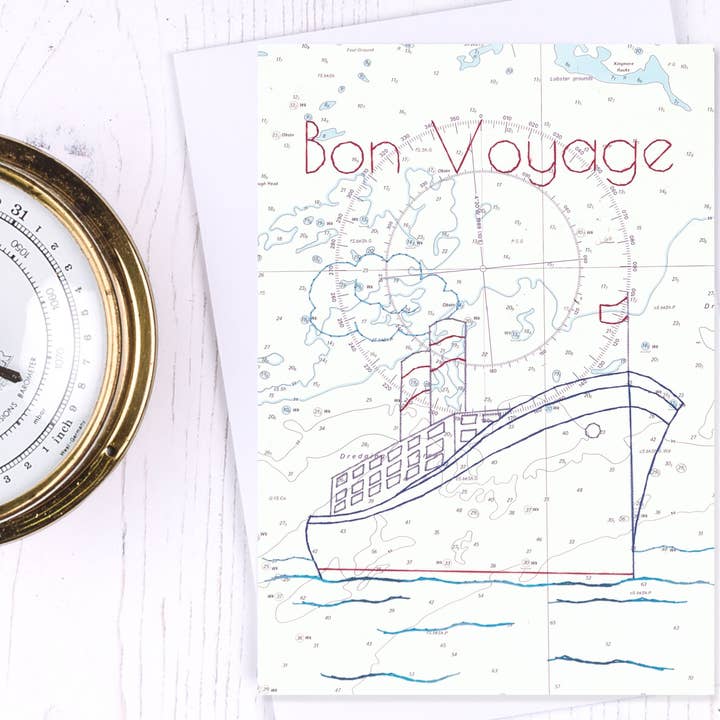 Bon Voyage Greetings Card for wholesale by NaviStitch