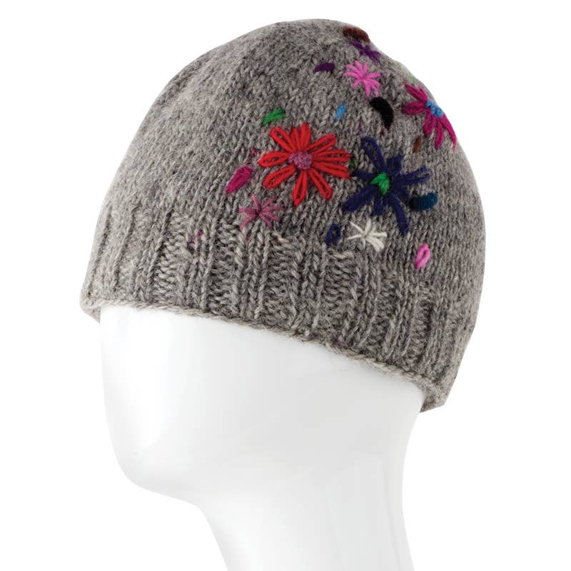 Benjamin International - Wholesale Beanie - Women's - Knit Hat With Flowers2