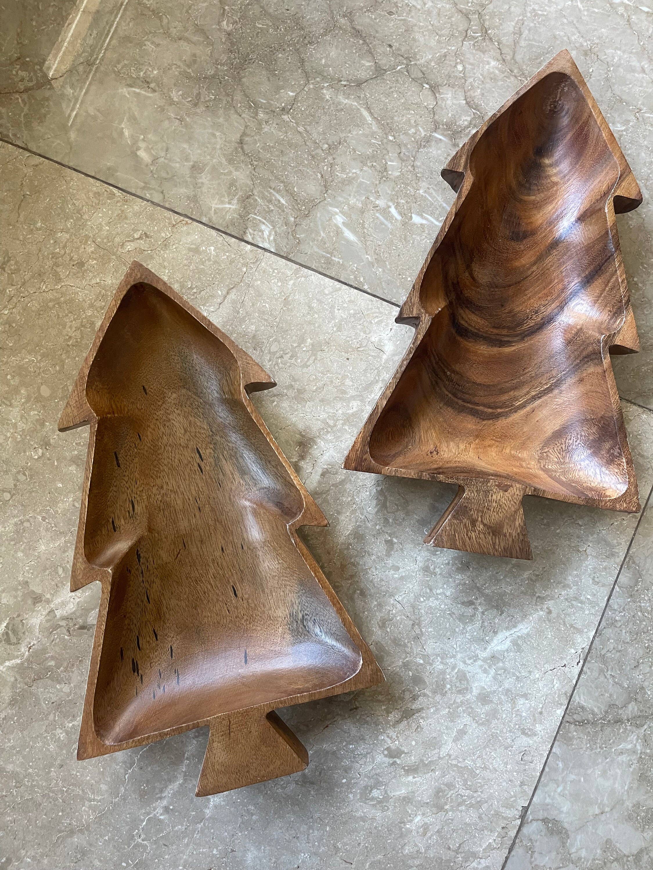 Woodware&Co – Prato/tigela decorativa por atacado – Taça de madeira de Acácia Árvore de Natal2