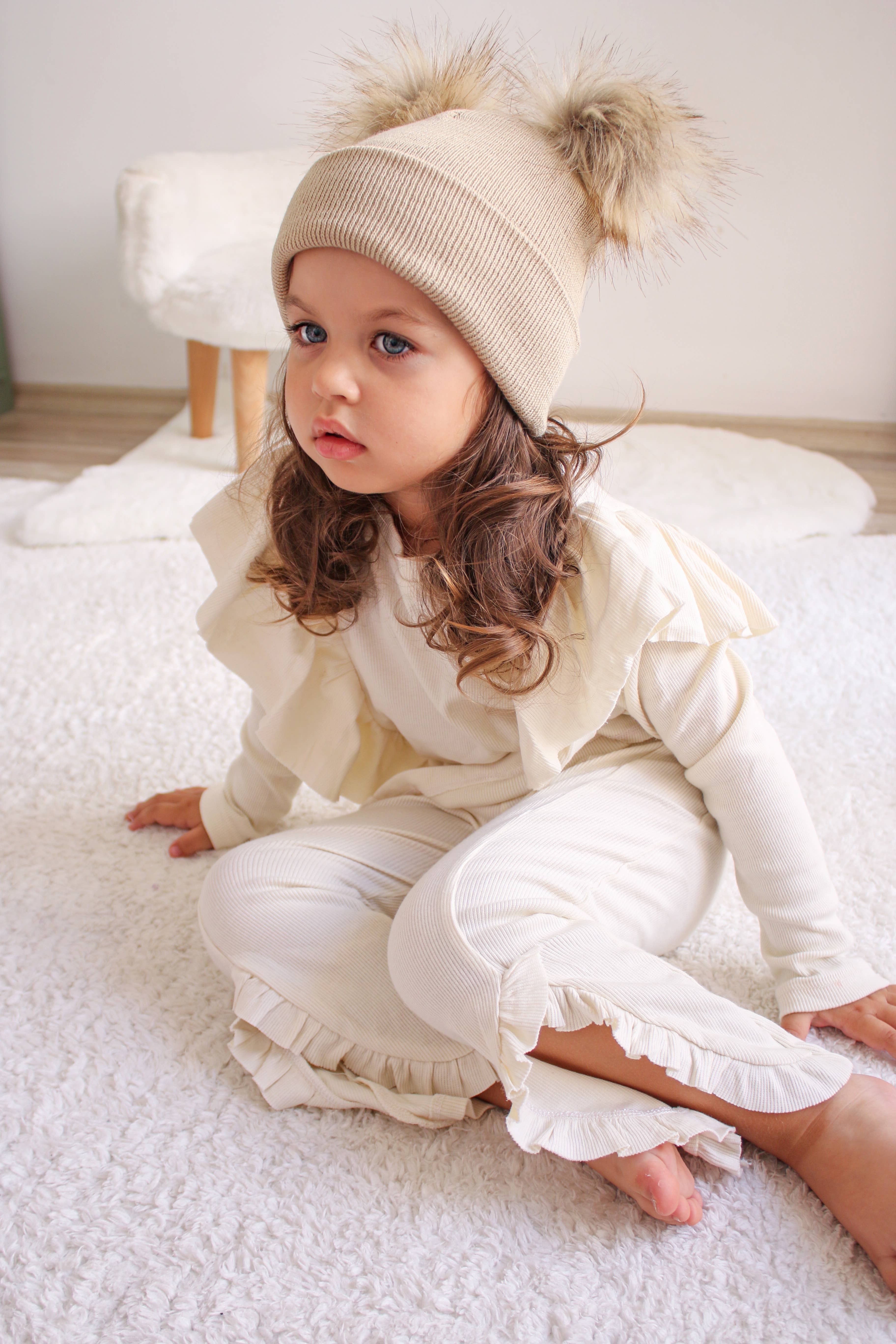 Himmelberg Baby - Wholesale Beanie - Kids - Beige Pom Pom Baby/Kid's Beanie, Newborn to 8 Years, Unisex19
