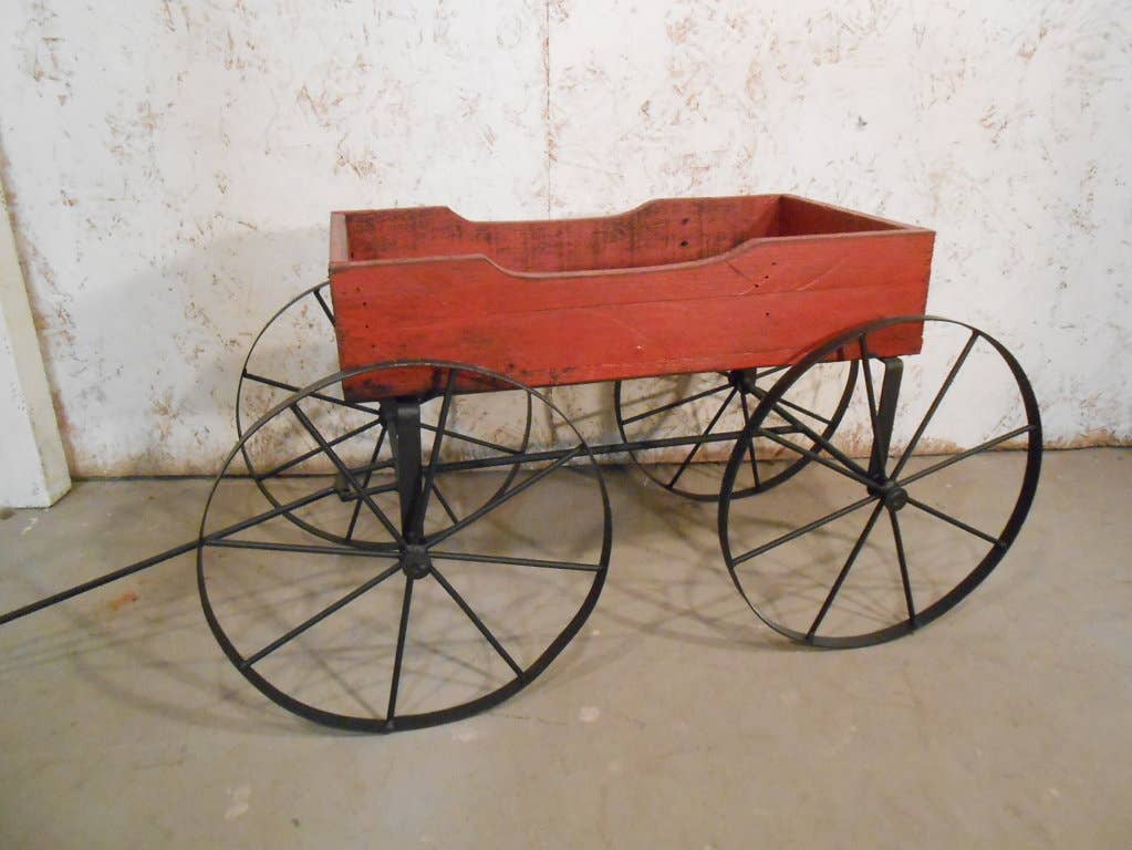 Garden Iron And More - Wholesale Outdoor Ornament/Decor - Wooden & Iron Wagon, Cart, Planter, Table Display Piece. 3