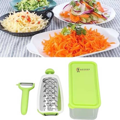 AccessCuisine - Wholesale Grater - Grater Vegetable Slicer with Interchangeable Blades 4-16