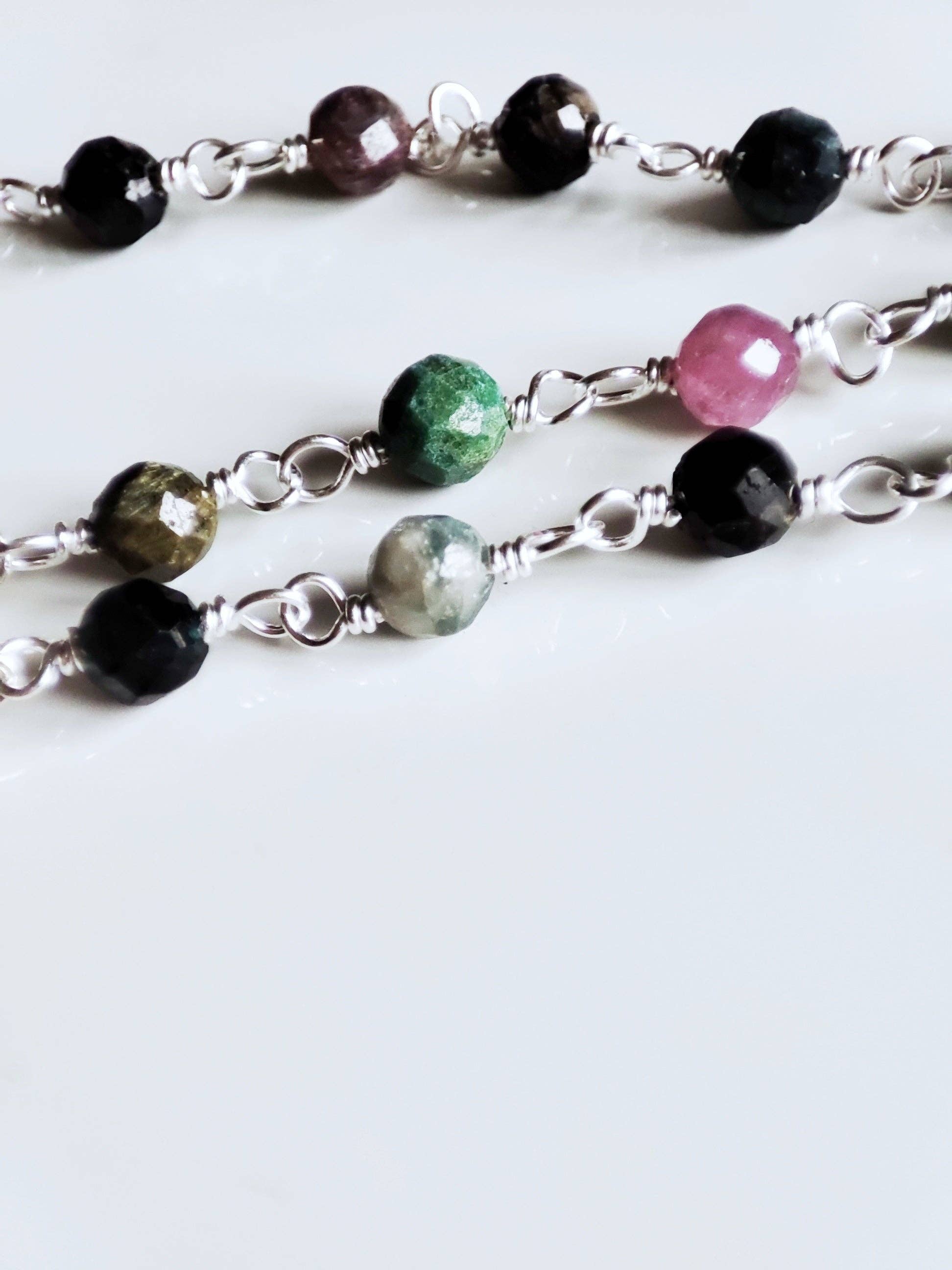 SEQAY - Wholesale Armband met kralen - Multikleurige toermalijnarmband van 925 sterling zilver met kleine stenen10