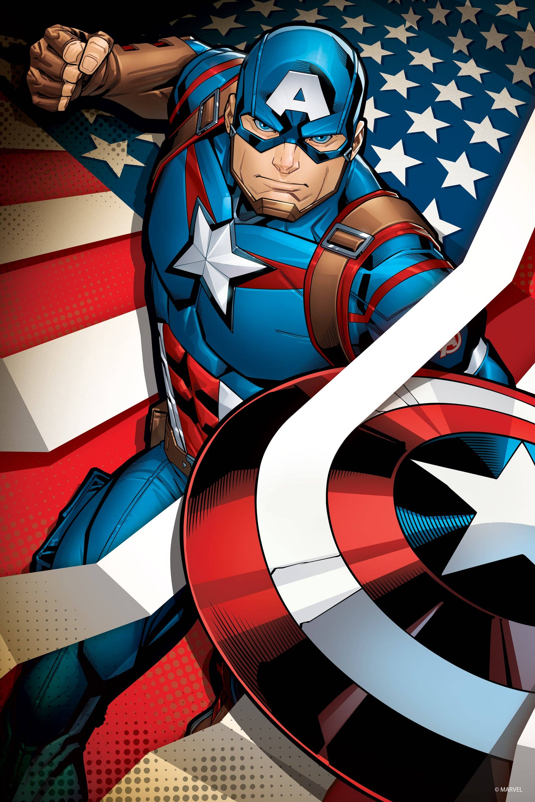 Primemotion, Inc - Wholesale Puzzle - Adult - Marvel Captain America Shaped Tin 300pc 12x18"0