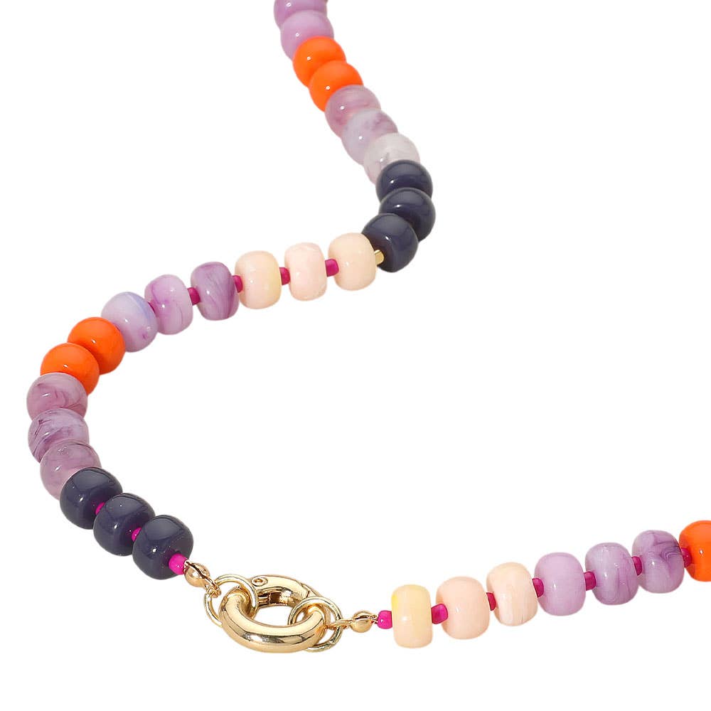 Sensibling Corp. - Wholesale Beaded/Pearl Necklace - Clasp Accent Disc Beaded Necklace2