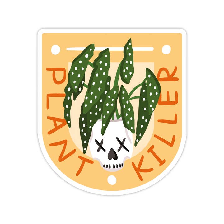 Plant Killer Vinyl Sticker - Funny Plant Gift for wholesale by Bloomwolf Studio