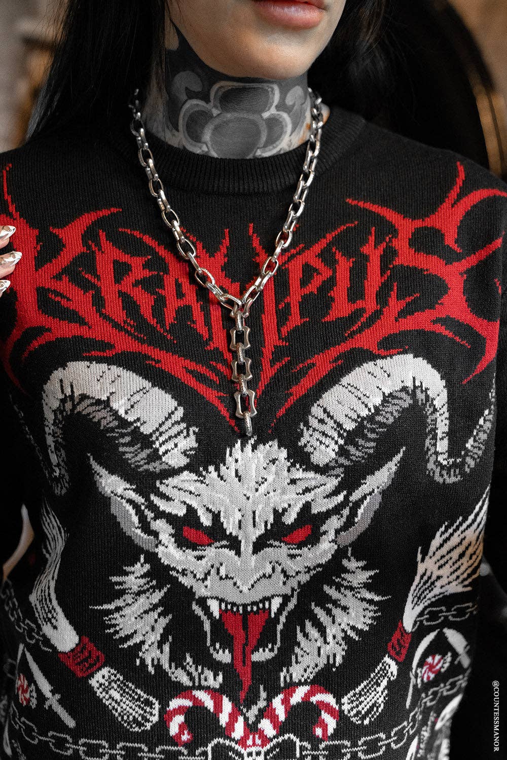 vampirefreaks - Wholesale Knit Sweater - Women's - Krampusnacht Knit Xmas Sweater4