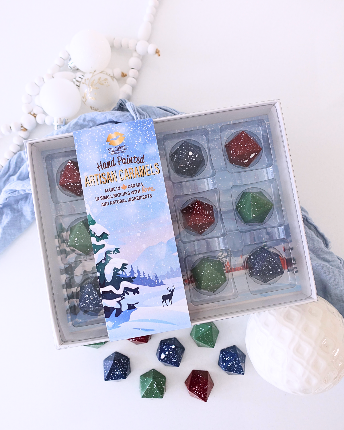 Succulent Chocolates & Sweets Inc - Wholesale Chocolate Box - Caramels - Box of 12 Winter Collection4