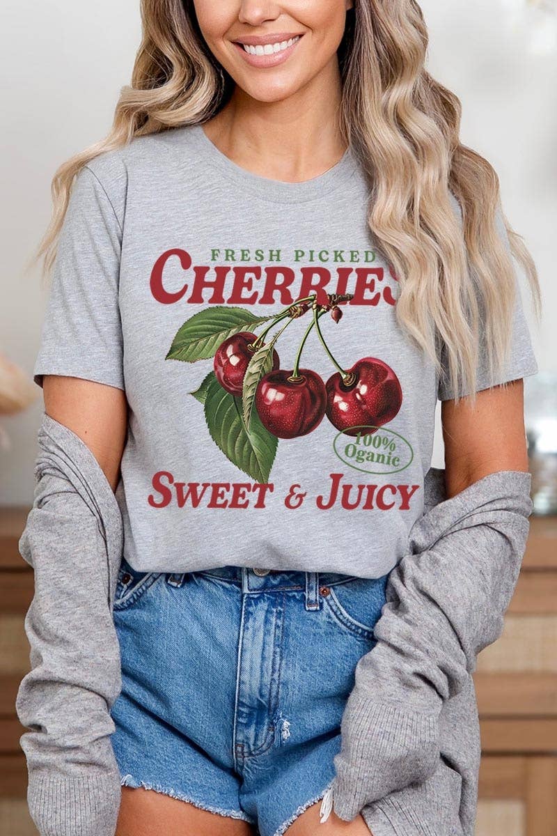 COLORBEAR - Wholesale T-Shirt (Graphic) - Women's - Fresh Picked Cherries Graphic Tee1
