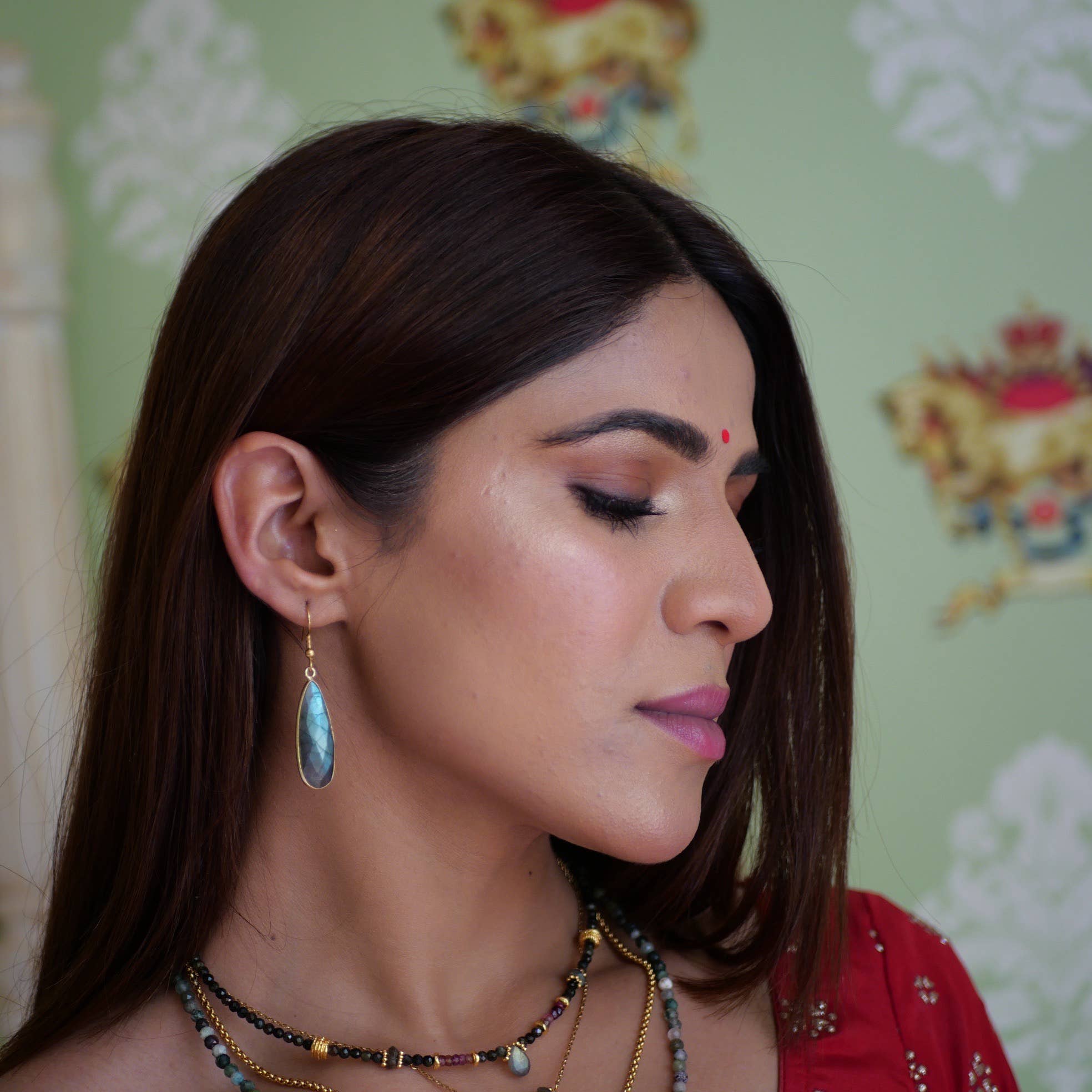 GINANDGER - Wholesale Dangle Earrings - EARRING LABRADORITE ISHITA3