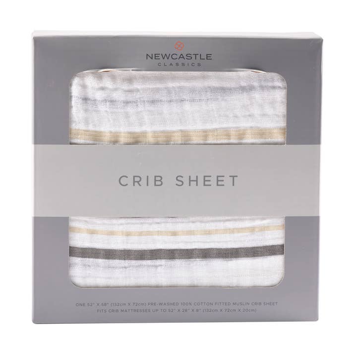 Gray Rand Spjälsäng Sheet för wholesale av Newcastle Classics