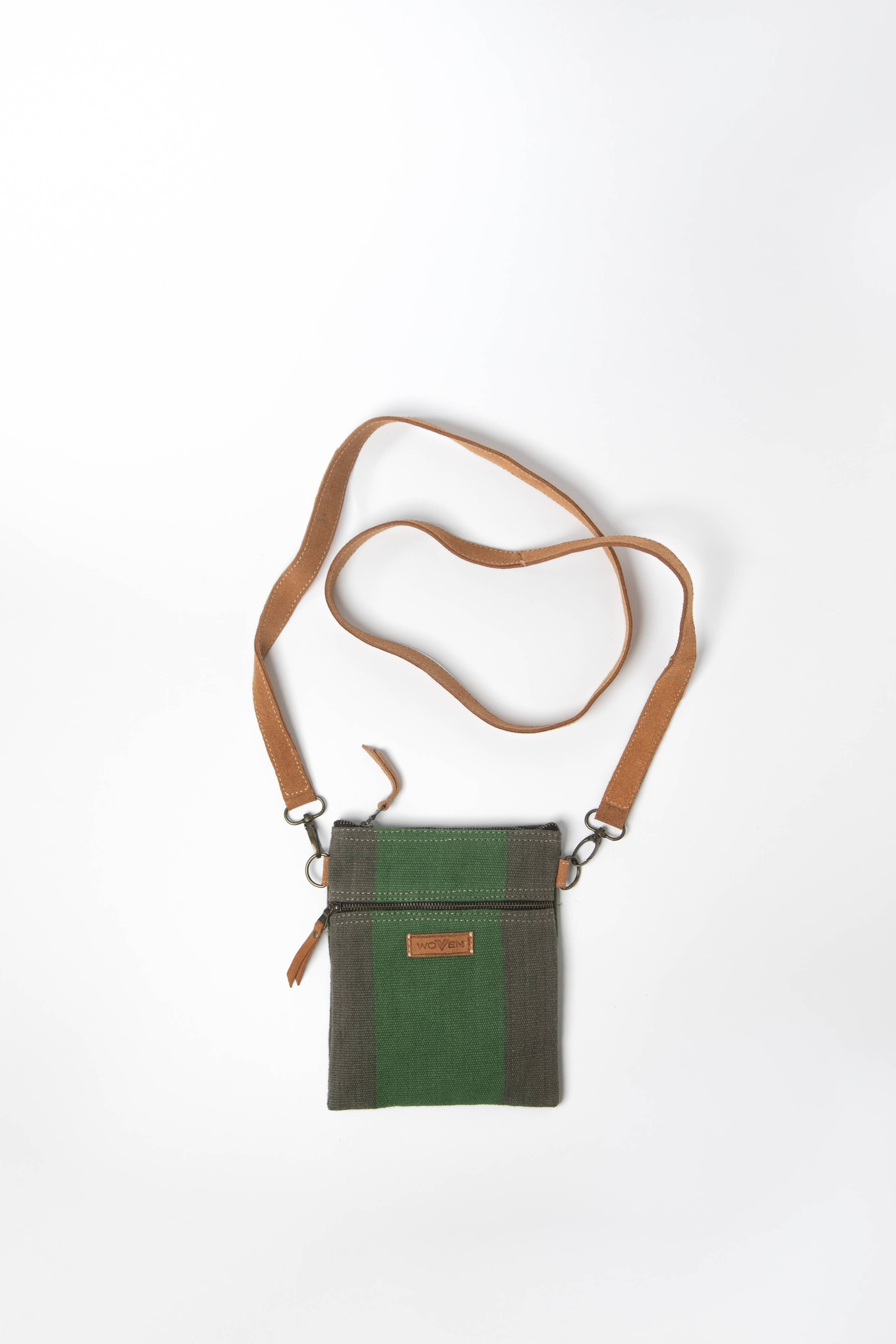 Läderrem Grön Pass Purse av Woven för wholesale av Sunavworld, LLC