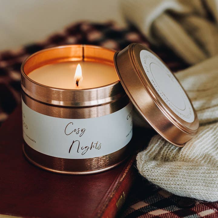Cosy Nights | Coconut Wax Tin Candle for wholesale by Copper Lane Gift Co.
